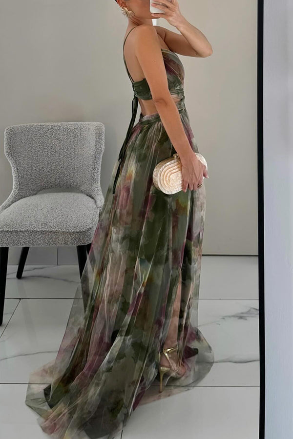 GISELLE | Vestido largo con estampado floral
