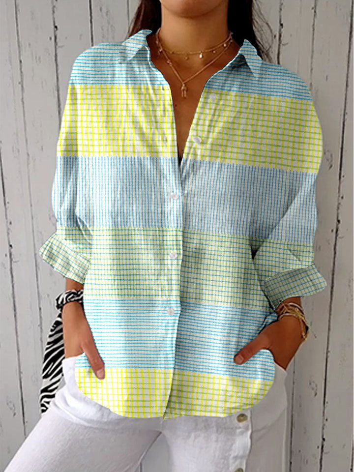 Filippa | Blusa de cuadrícula pastel