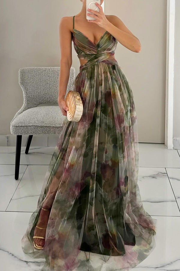 GISELLE | Vestido largo con estampado floral