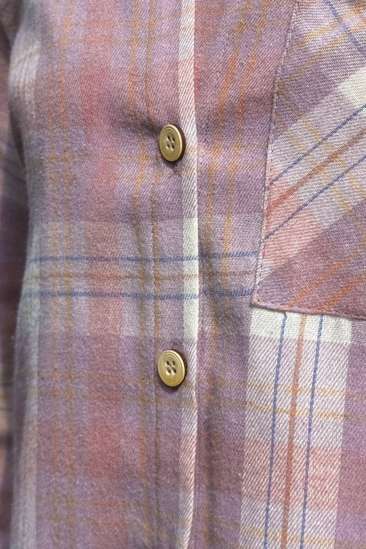 Sobrecamisa de cuadros en tonos rosados