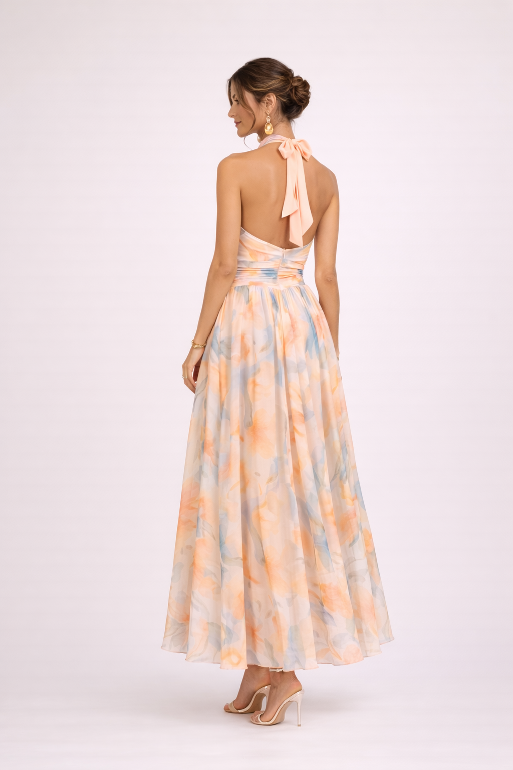 CAMILLE | Vestido halter efecto acuarela