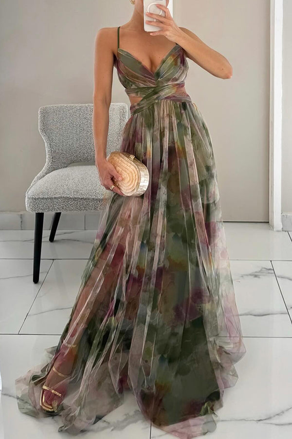 GISELLE | Vestido largo con estampado floral