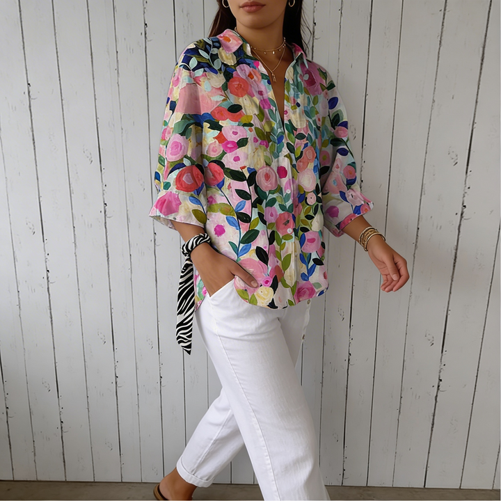 Frida | Blusa de flores multicolor