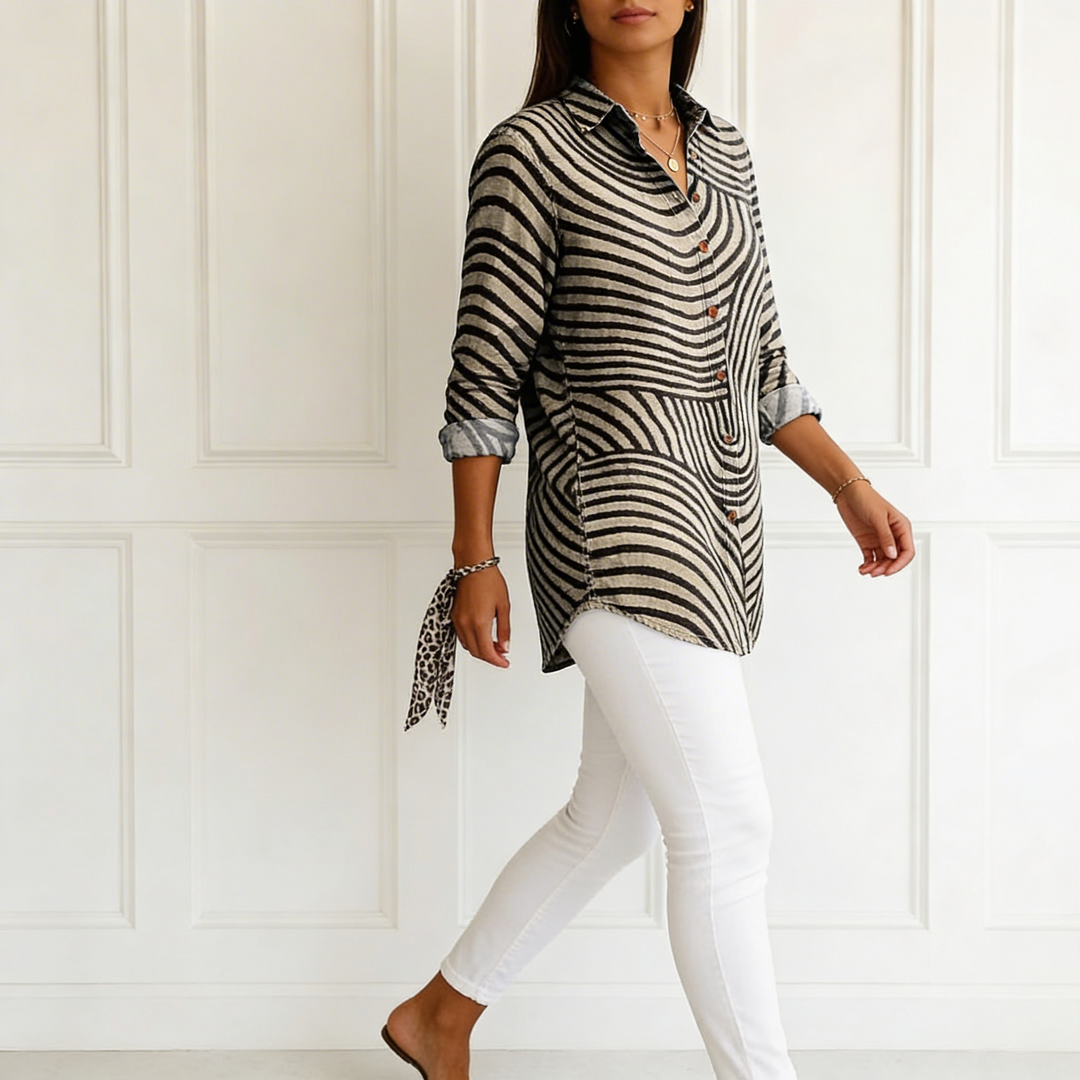Ingrid | Blusa de rayas en espiral