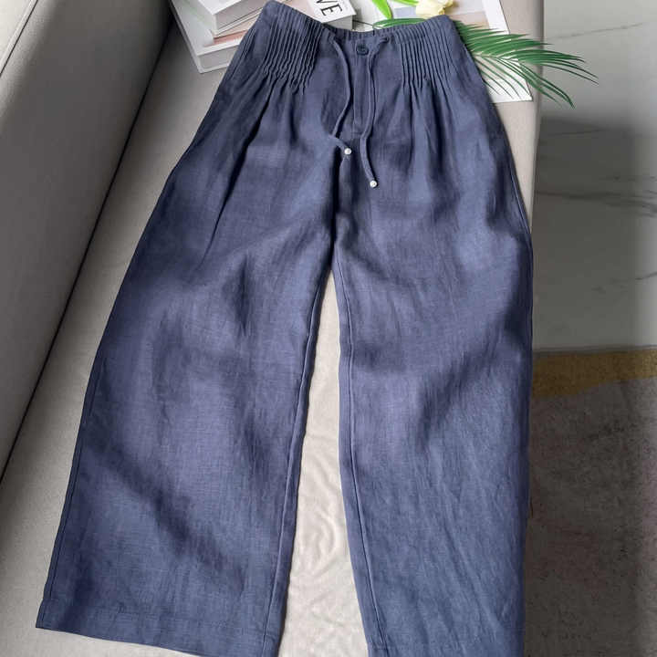 Aitana | Pantalón ancho de algodón y lino
