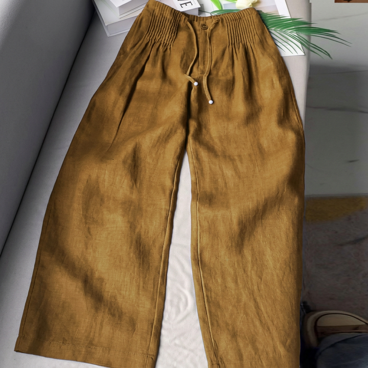 Aitana | Pantalón ancho de algodón y lino