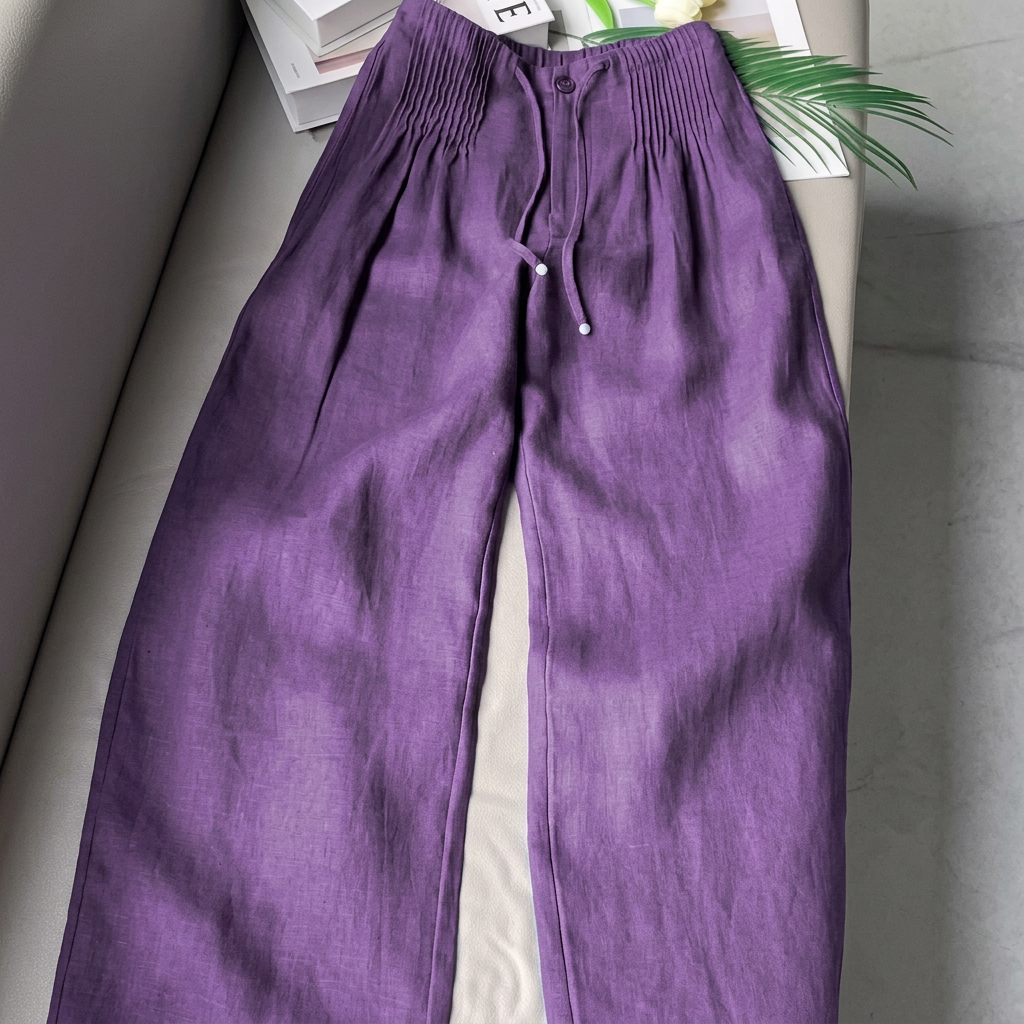 Aitana | Pantalón ancho de algodón y lino