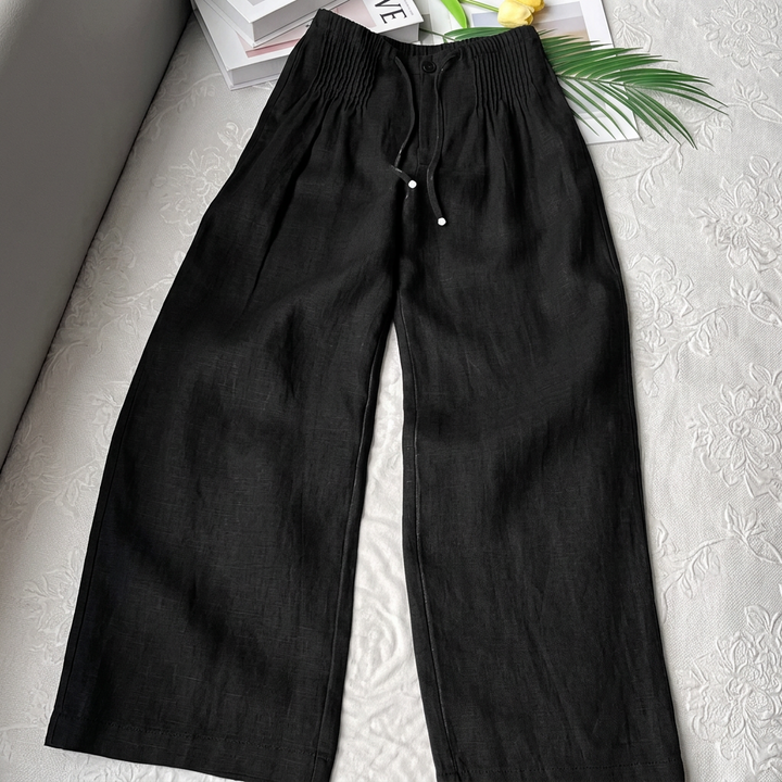 Aitana | Pantalón ancho de algodón y lino