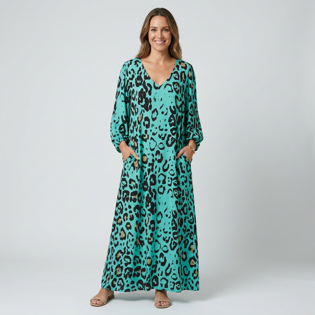 Amanda - Vestido Safari Chic con estampado de leopardo
