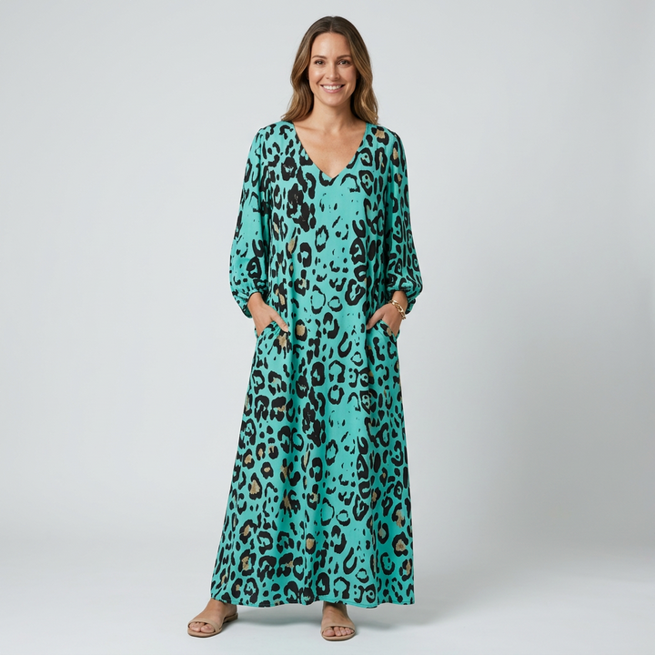 Amanda - Vestido Safari Chic con estampado de leopardo