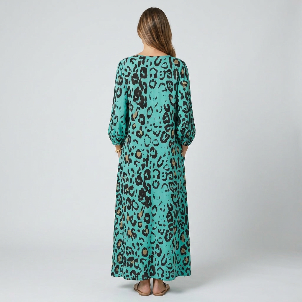 Amanda - Vestido Safari Chic con estampado de leopardo