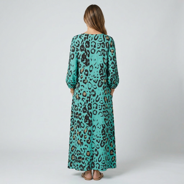 Amanda - Vestido Safari Chic con estampado de leopardo