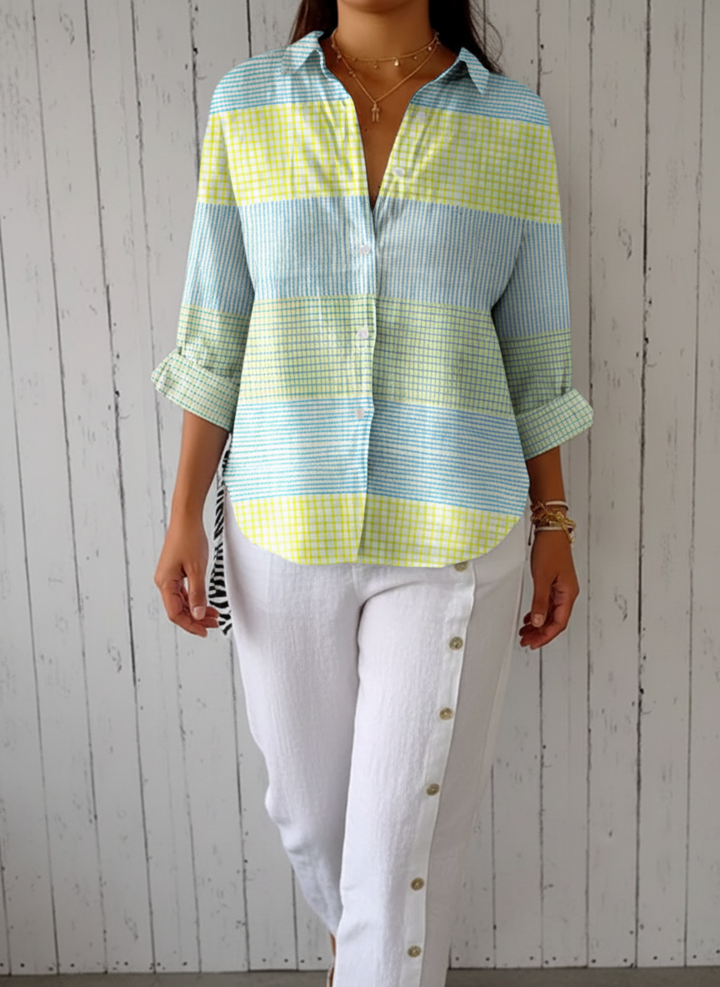 Filippa | Blusa de cuadrícula pastel